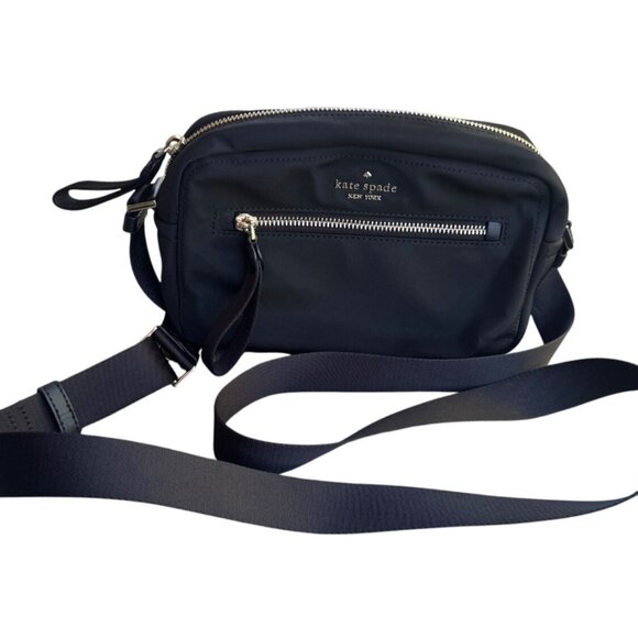 Kate Spade New York Chelsea Camera Bag Black Nylon Crossbody Bag - Picture 1 of 7